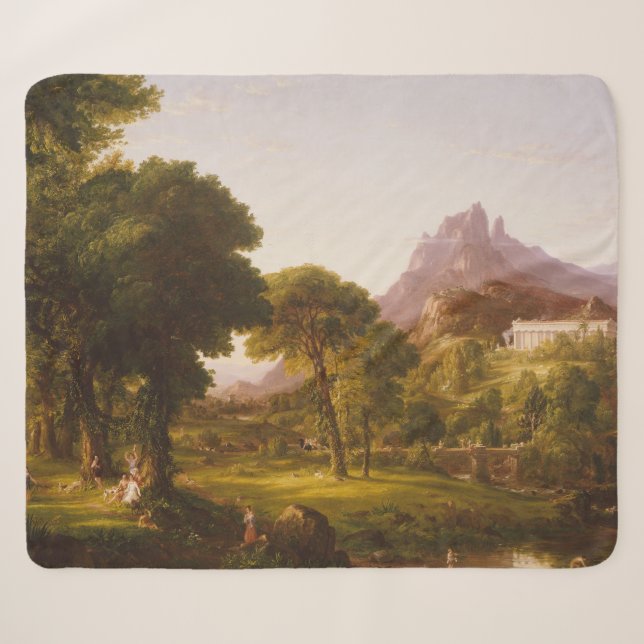 Thomas Cole  Dream of Arcadia Sherpa Blanket (Front (Horizontal))