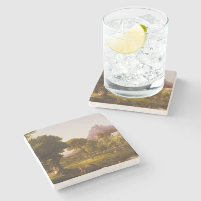 Thomas Cole  Dream of Arcadia Stone Coaster (Side)