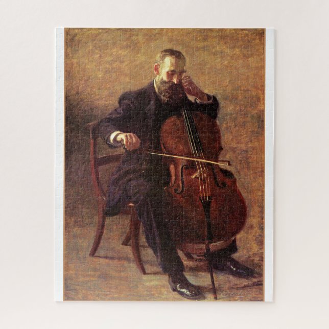 Thomas Eakins painting, The Cello Player, Jigsaw Puzzle (Vertical)