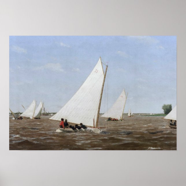 Thomas Eakins - Sailboats Racing on the Delaware Poster (Front)