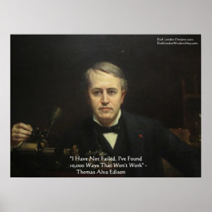 Thomas Edison "10,000 Ways" Wisdom Quote Posters