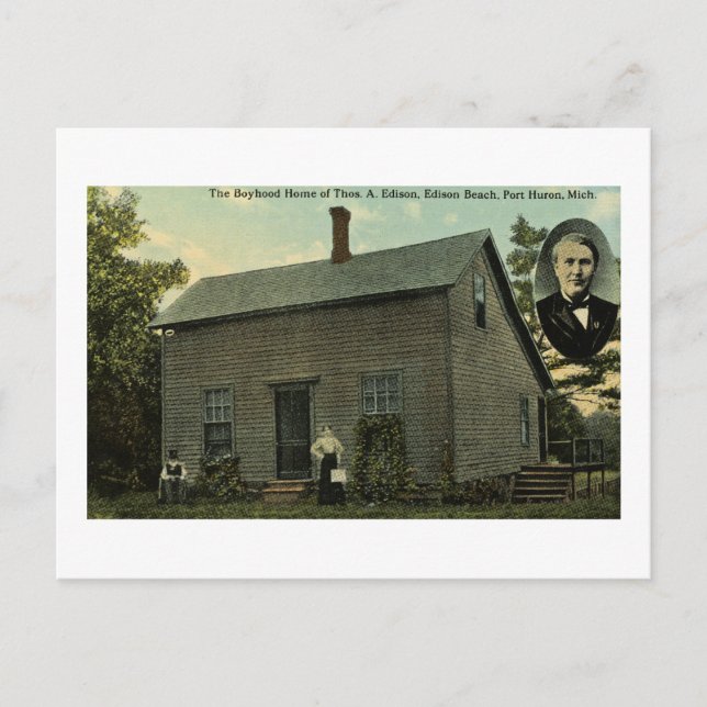 Thomas Edison Boyhood Home - Vintage Postcard (Front)