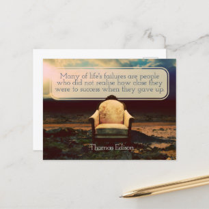 Thomas Edison Inspirational Quote "Failures" Postcard