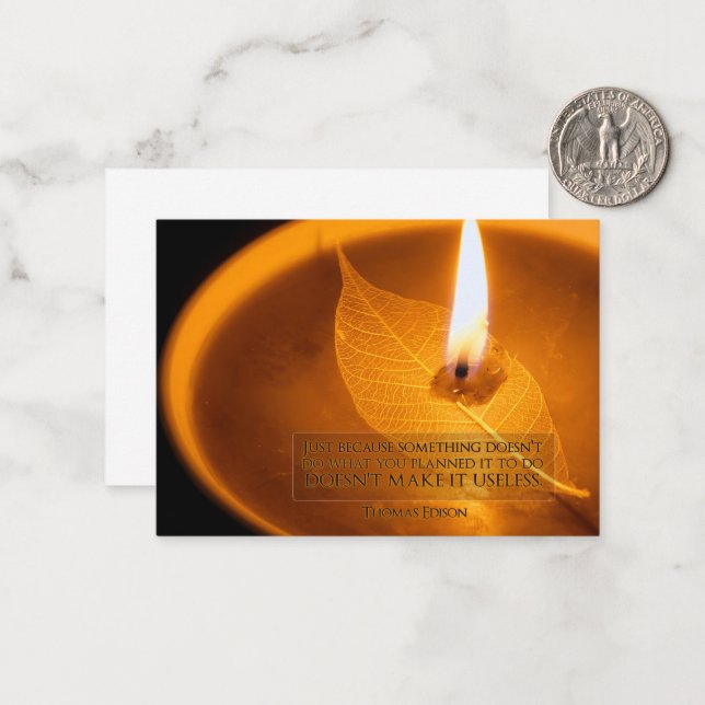Thomas Edison Inspirational Quote "Use" Card (Front/Back In Situ)