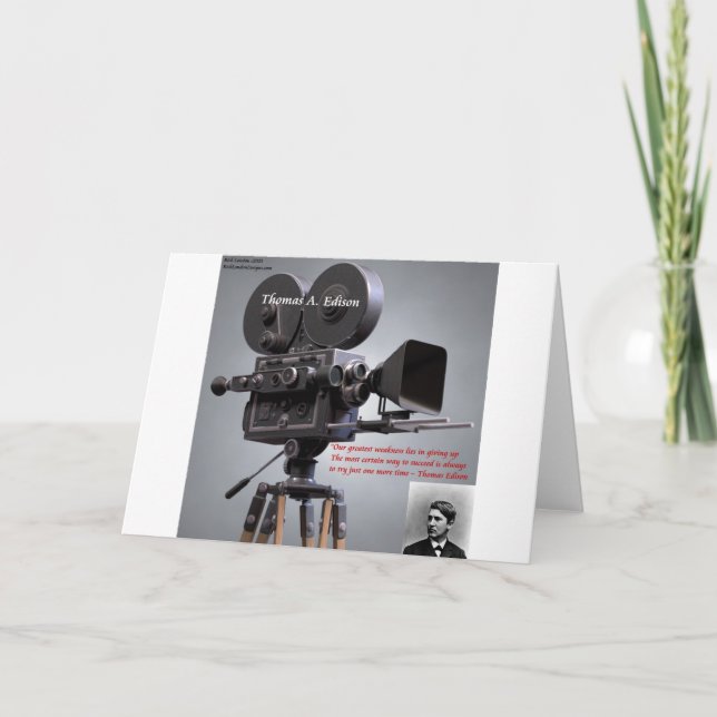 Thomas Edison "One More Time" Quote Card (Front)