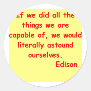 Thomas Edison quote Classic Round Sticker
