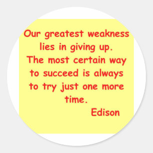 Thomas Edison quote Classic Round Sticker