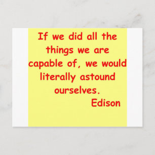 Thomas Edison quote Postcard