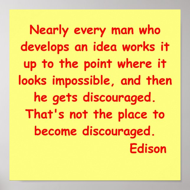 Thomas Edison quote Poster (Front)
