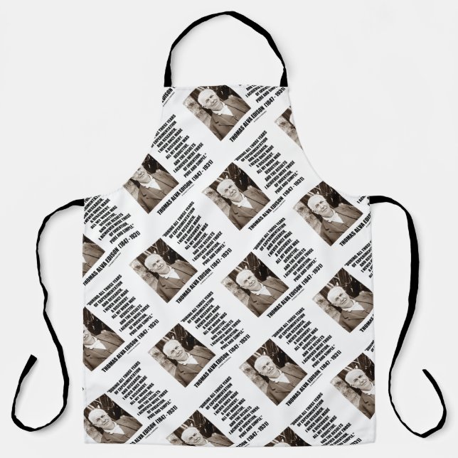 Thomas Edison Results Invention Pure Simple Quote Apron (Front)