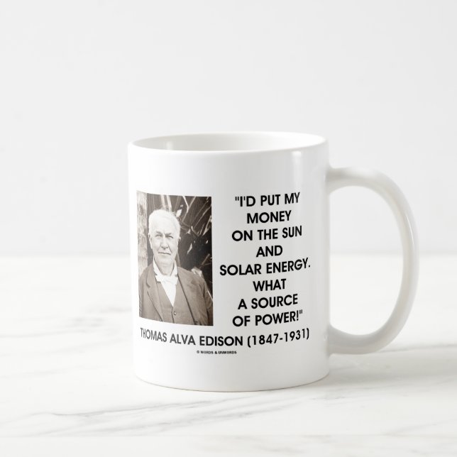Thomas Edison Sun Solar Energy Source Of Power Coffee Mug (Right)