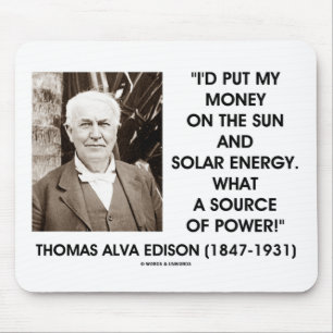 Thomas Edison Sun Solar Energy Source Of Power Mouse Mat