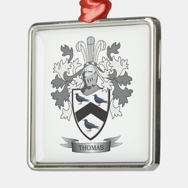 Thomas Family Crest Metal Tree Decoration (Left)