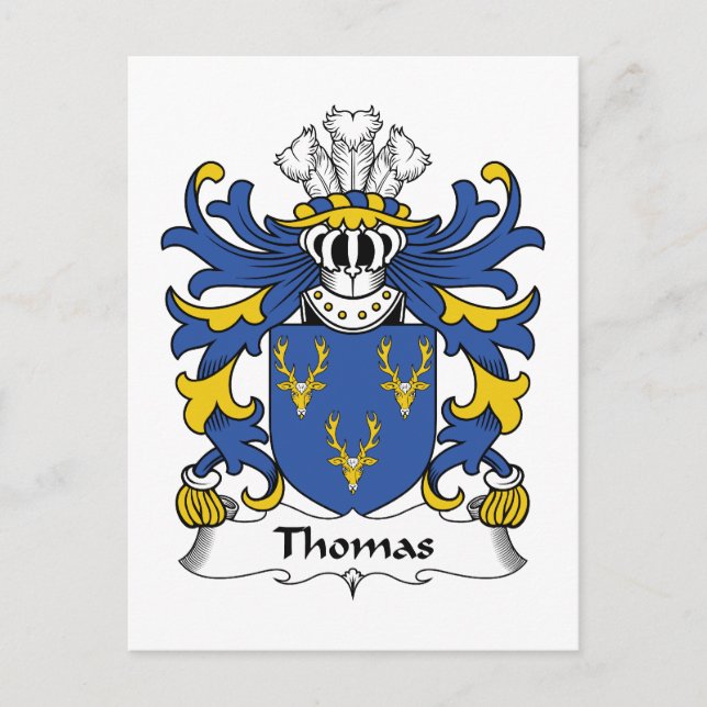 Thomas Family Crest Postcard (Front)
