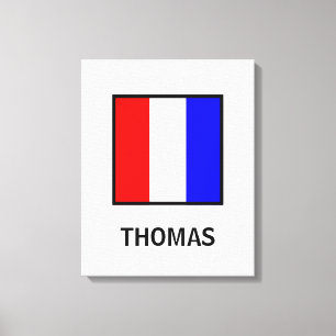 Thomas Family Name Nautical Flag Canvas Print