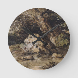Thomas Gainsborough A Hilly Landscape with Figur Round Clock