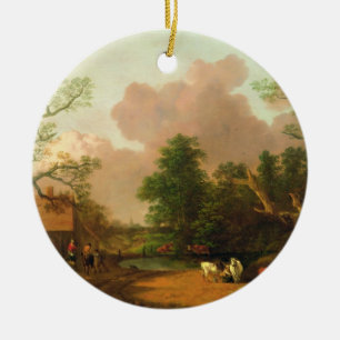 Thomas Gainsborough   A Landscape with Figures, Fa Ceramic Tree Decoration