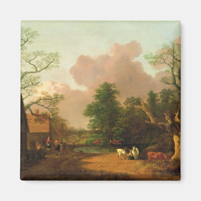 Thomas Gainsborough | A Landscape with Figures, Fa Magnet (Front)