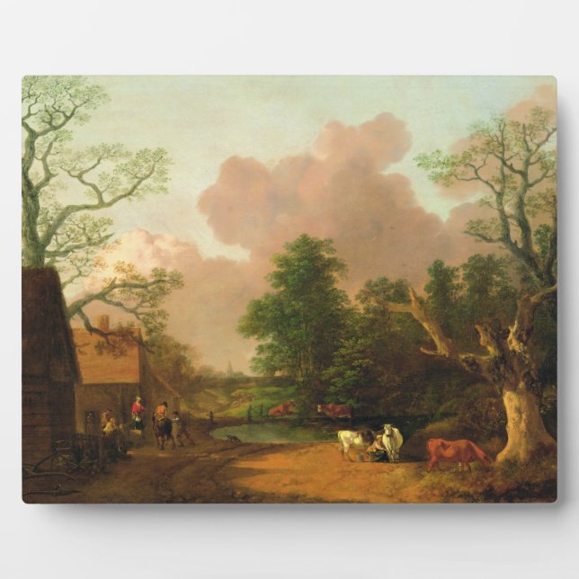 Thomas Gainsborough | A Landscape with Figures, Fa Plaque (Front)