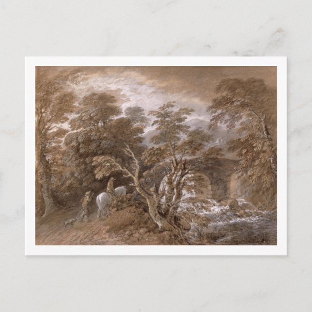 Thomas Gainsborough | A Woodland Pool with Rocks a Postcard (Front)