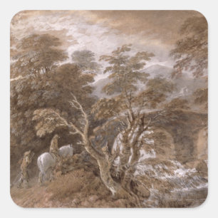 Thomas Gainsborough   A Woodland Pool with Rocks a Square Sticker