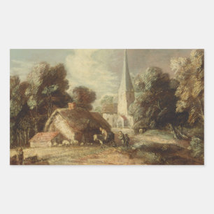 Thomas Gainsborough - Landscape with Cottage Rectangular Sticker