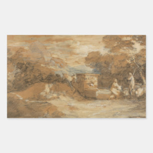 Thomas Gainsborough - Mountain Landscape Rectangular Sticker