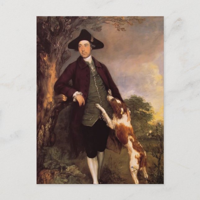 Thomas Gainsborough- Portrait of George Vernon Postcard (Front)