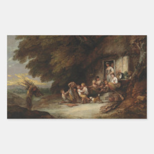 Thomas Gainsborough - The Cottage Door Rectangular Sticker