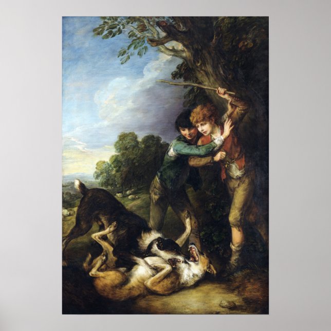 Thomas Gainsborough Two shepherd boys with dogs Poster (Front)