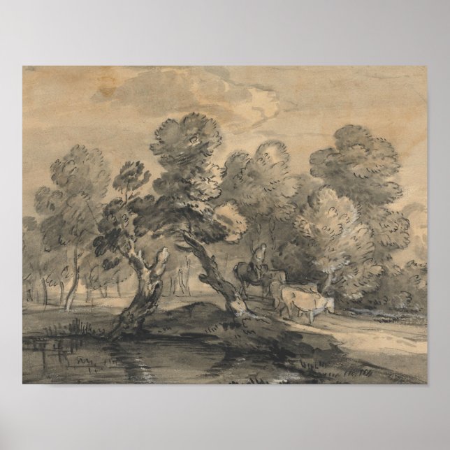 Thomas Gainsborough - Wooded Landscape Poster (Front)
