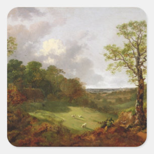 Thomas Gainsborough   Wooded Landscape with a Cott Square Sticker