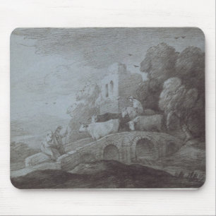 Thomas Gainsborough Wooded Landscape with Herdsm Mouse Mat