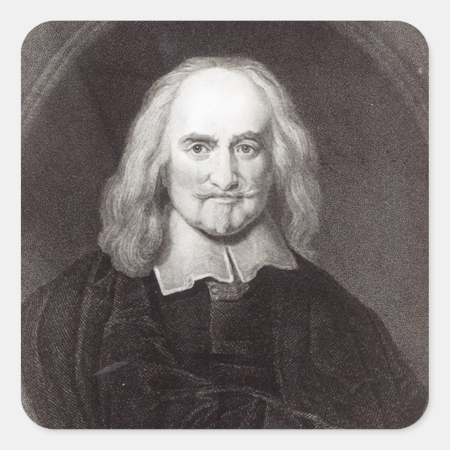 Thomas Hobbes  from 'Gallery of Portraits' Square Sticker (Front)