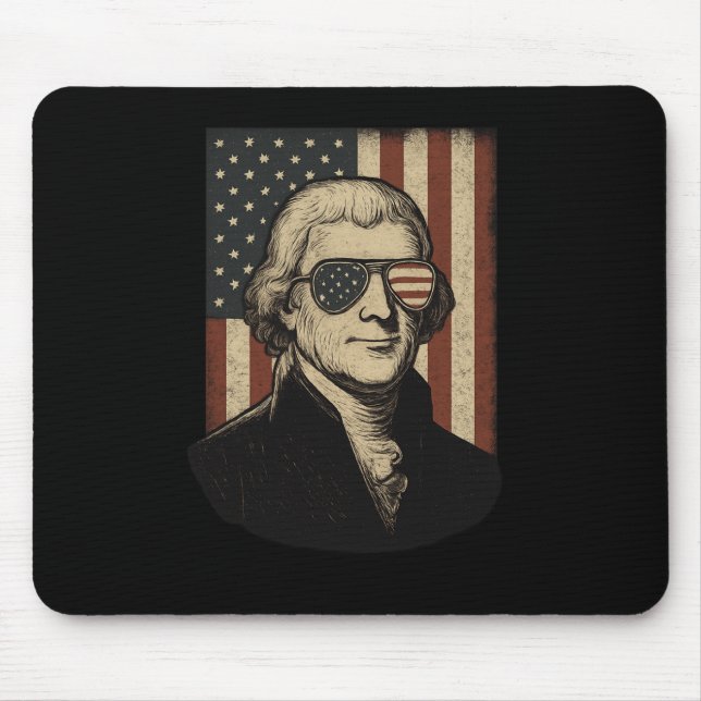 Thomas Jefferson 4th Of July Independence Day Long Mouse Mat (Front)