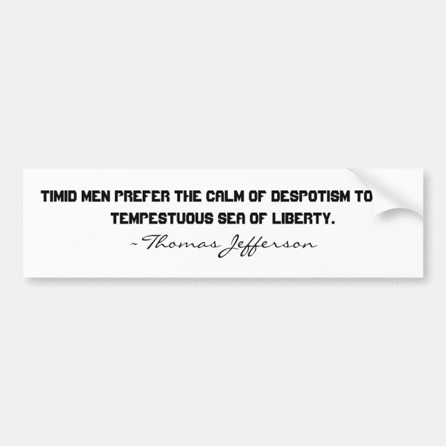 Thomas Jefferson Bumper Sticker (Front)