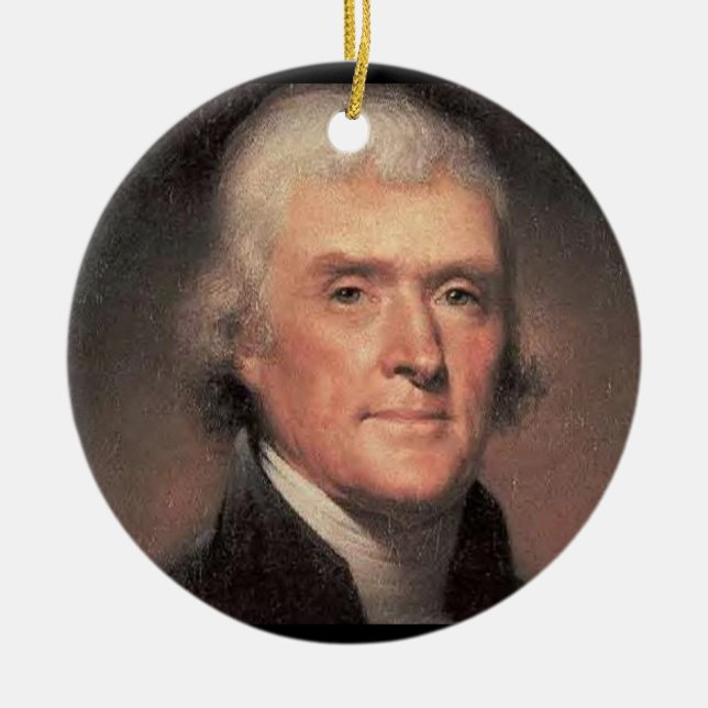 Thomas Jefferson Ceramic Tree Decoration (Front)