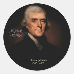 Thomas Jefferson Classic Round Sticker