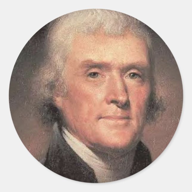Thomas Jefferson Classic Round Sticker (Front)