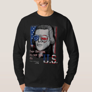 Thomas Jefferson Founding Father Usa Flag 4th Ju T-Shirt