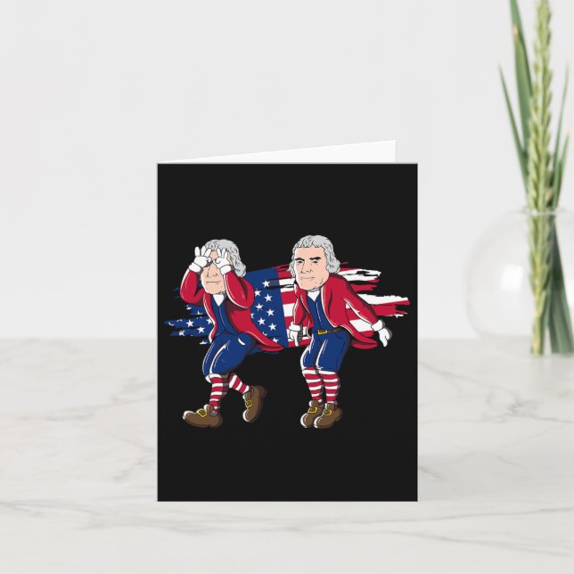 Thomas Jefferson Griddy American Flag 4th Of July  Card (Front)