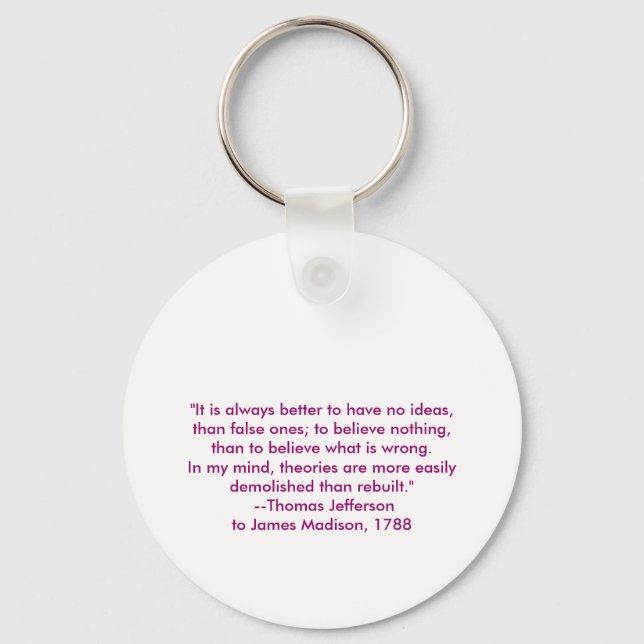 Thomas Jefferson - It is always better Key Ring (Front)