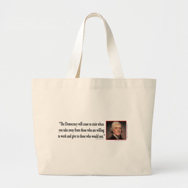 Thomas Jefferson Large Tote Bag (Front)