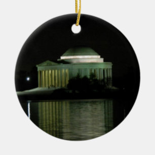 Thomas Jefferson Memorial at Night Ceramic Tree Decoration