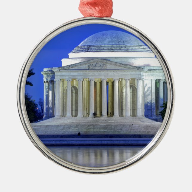 Thomas Jefferson Memorial At Night Metal Tree Decoration (Front)