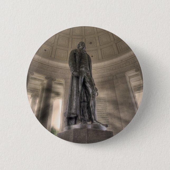 Thomas Jefferson Memorial Bronze Statue 6 Cm Round Badge (Front)