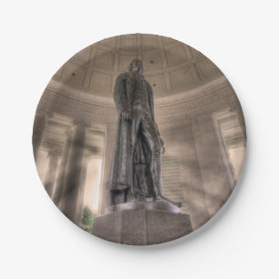 Thomas Jefferson Memorial Bronze Statue Paper Plate