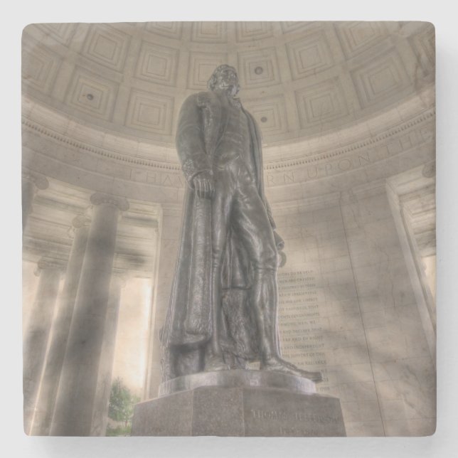 Thomas Jefferson Memorial Bronze Statue Stone Coaster (Front)