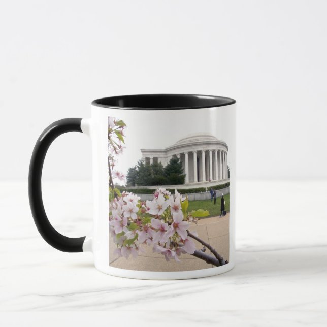 Thomas Jefferson Memorial with cherry blossoms Mug (Left)