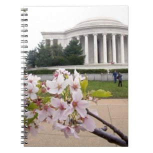 Thomas Jefferson Memorial with cherry blossoms Notebook